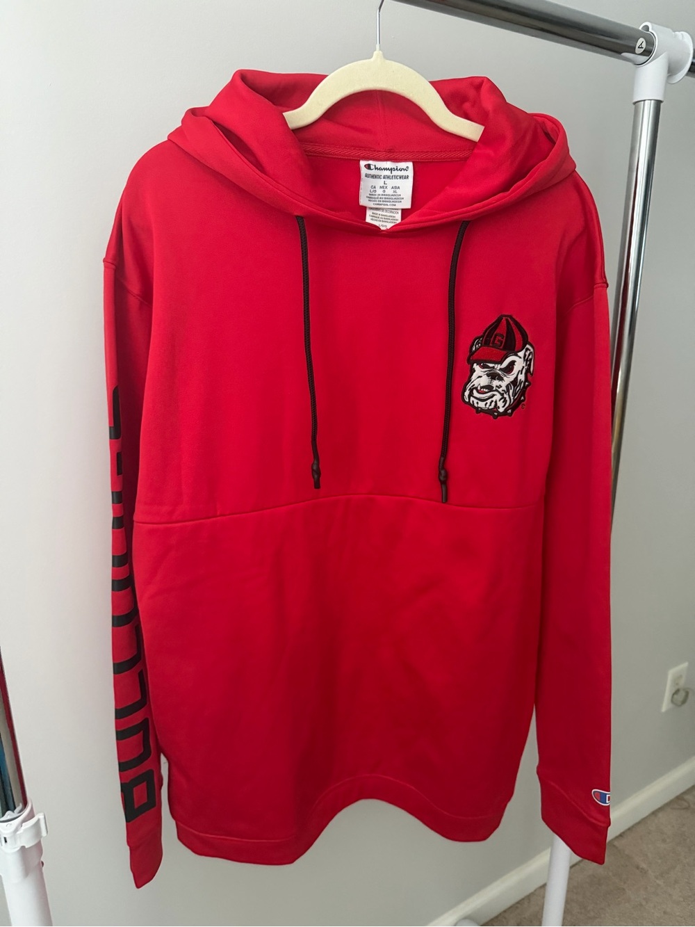 Champion Georgia Bulldogs Red Hoodie Men's Size L NCAA Fan Apparel